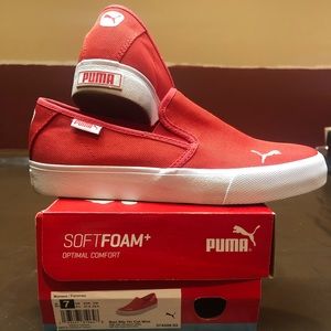 Red Puma Bari slip ons